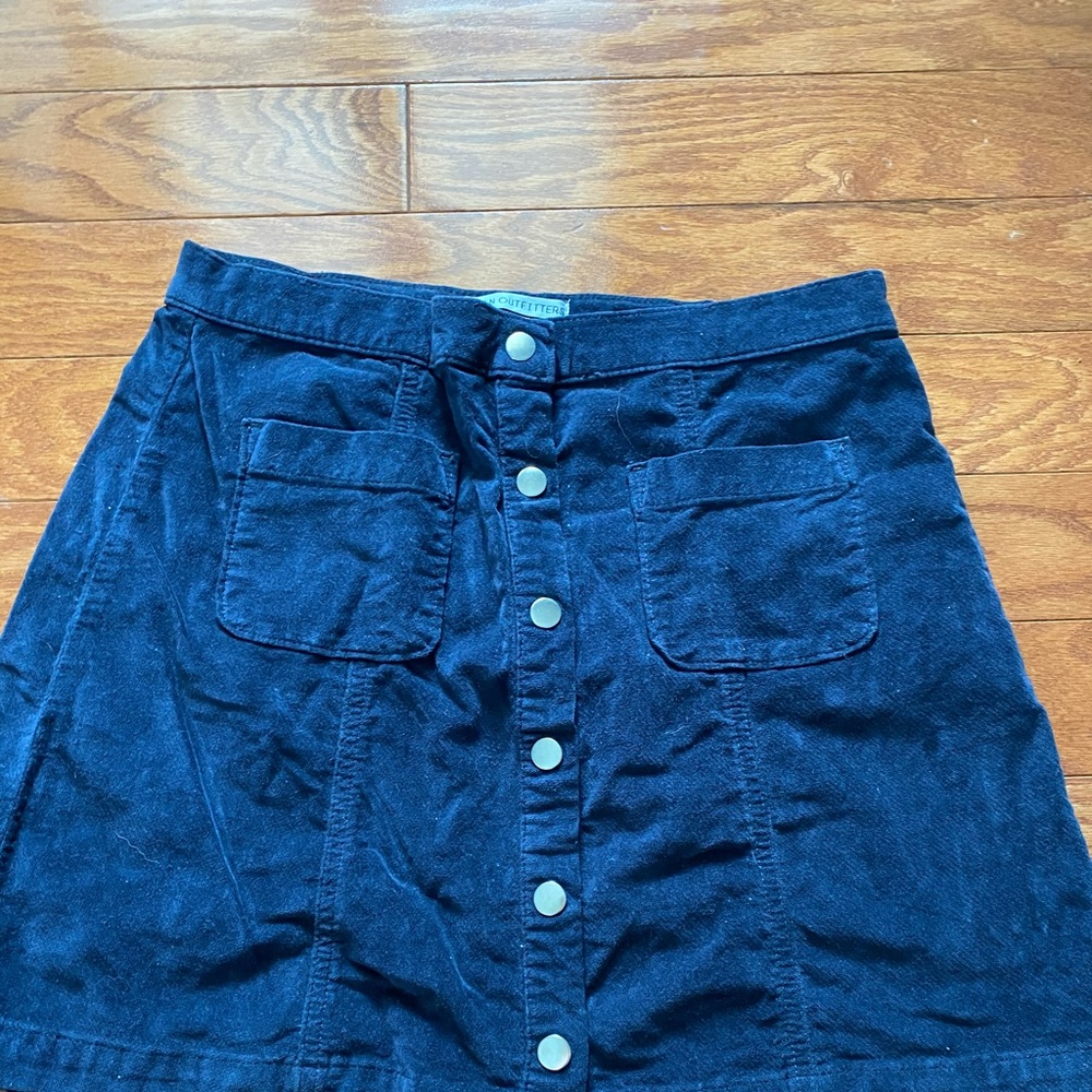 Navy blue button up skirt